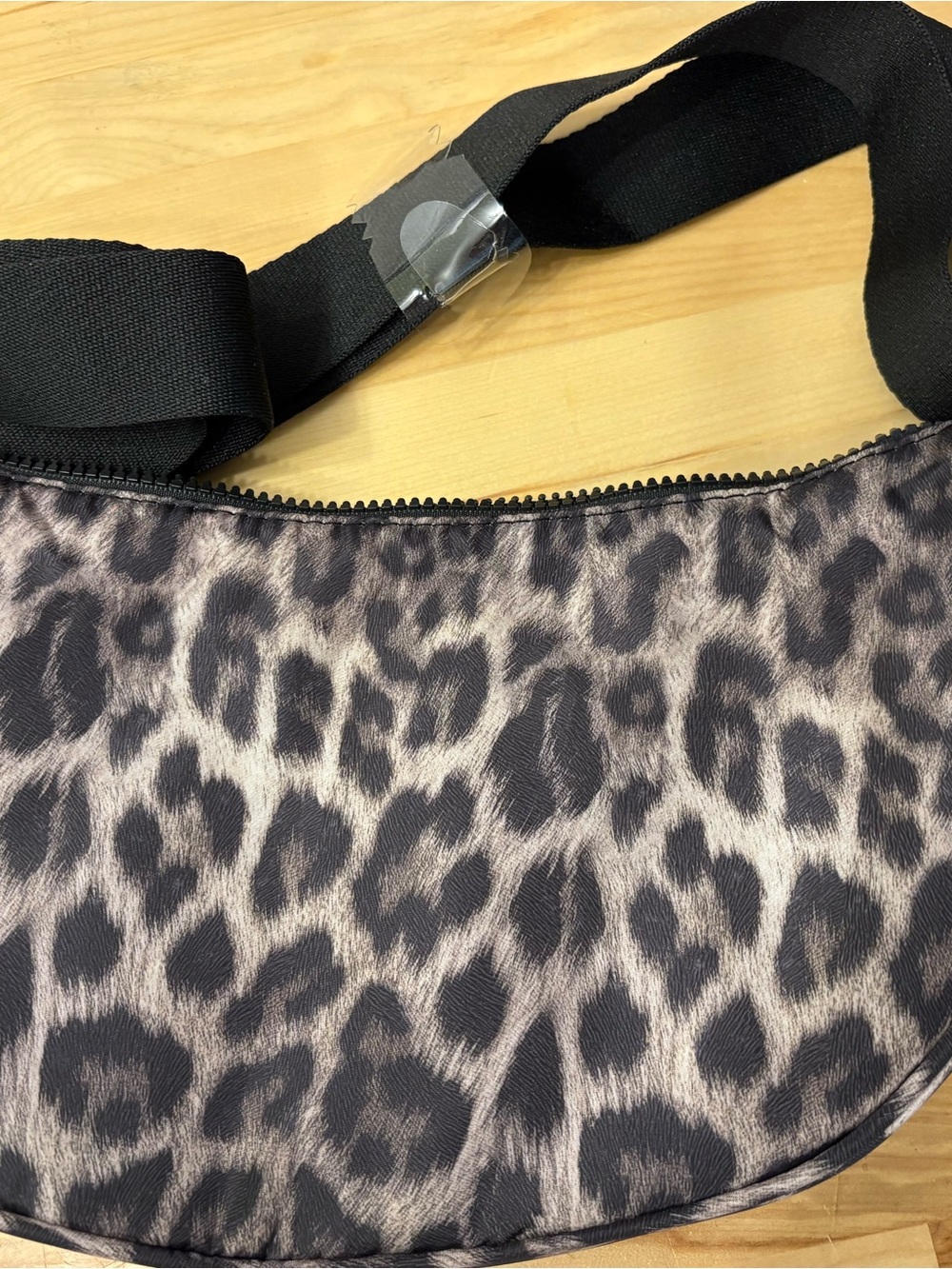 Primark Leopard Print Crescent Crossbody in Taupe and Black